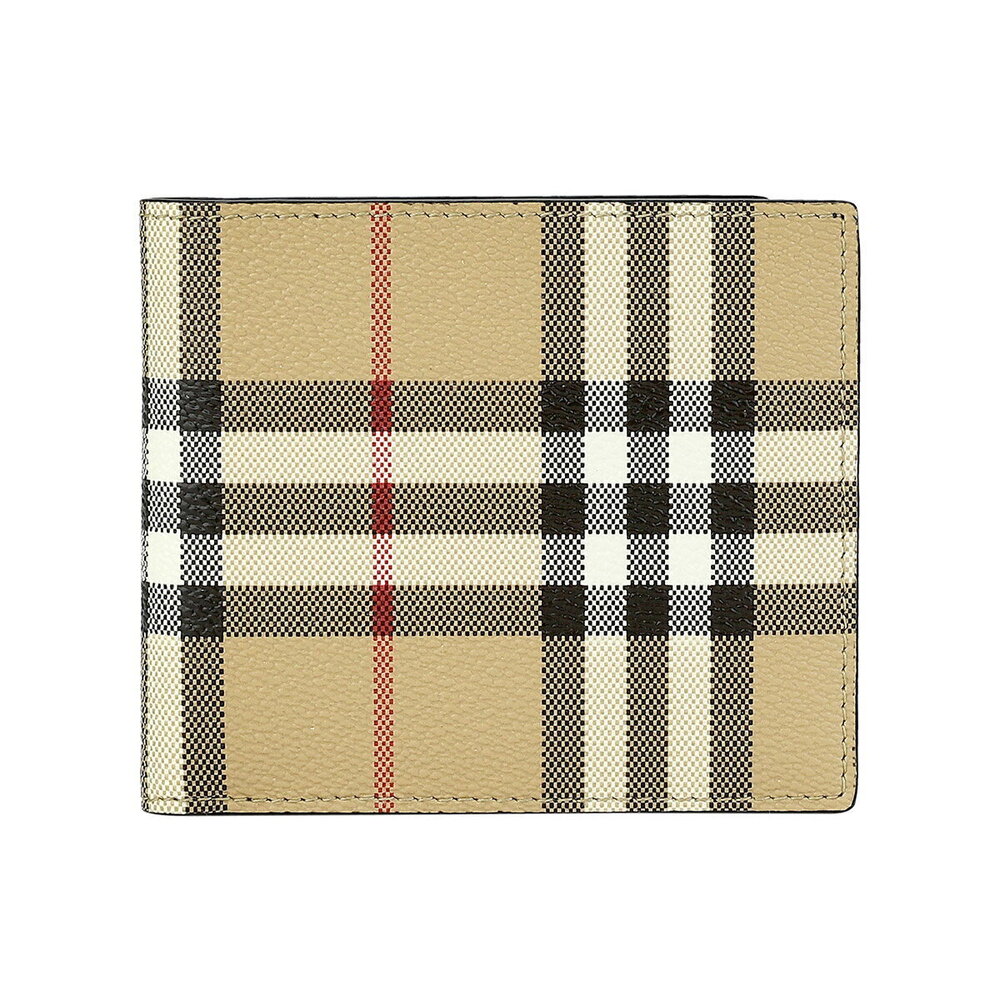 Burberry Bi fold Wallet Check Beige Black